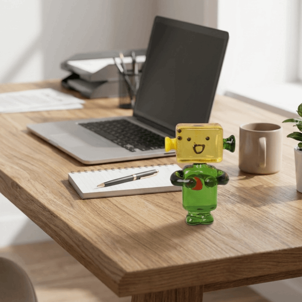 Art Craft Robot - Enfeites de Robôs de Vidro Transparentes