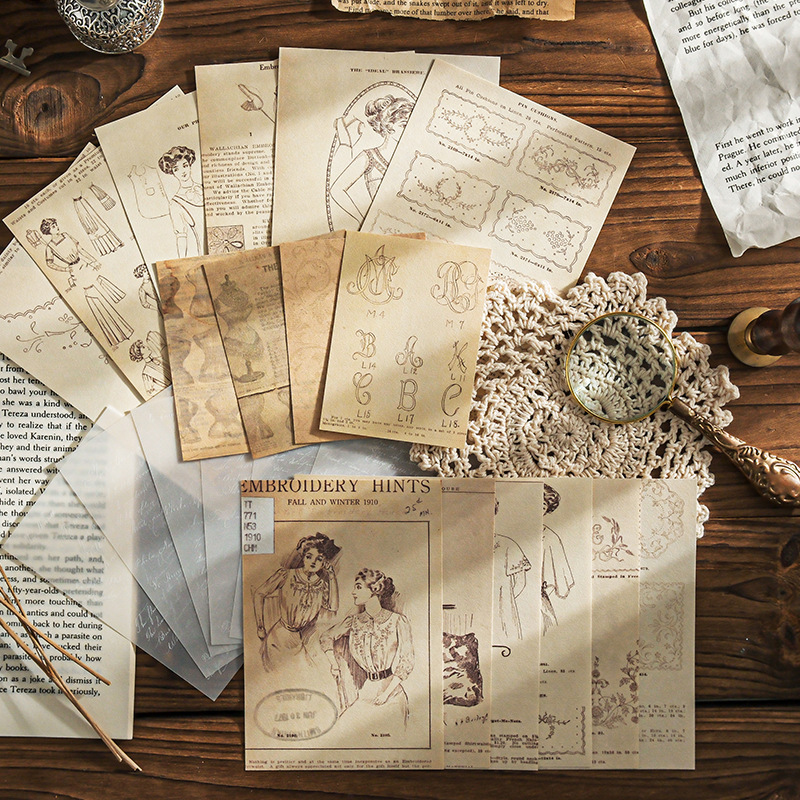 Art Craft Background - Kit de Papel para Scrapbooking Vintage
