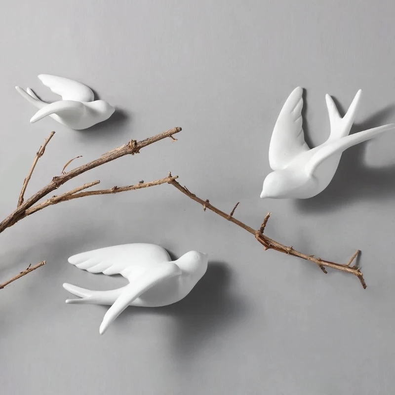 Art Craft Background - Criativo cerâmica pássaros parede pendurado pombo