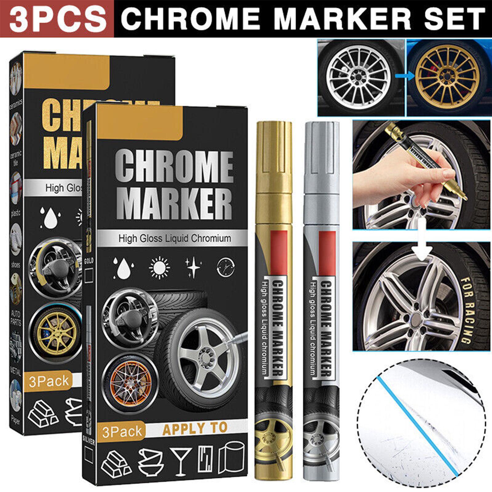 Illustration Marker Set - 3 pçs/set cromo marcador caneta carro