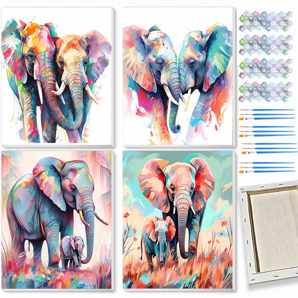 Art Craft Elephant - CHENISTOR Elefante Pintura Por Números Artesanato