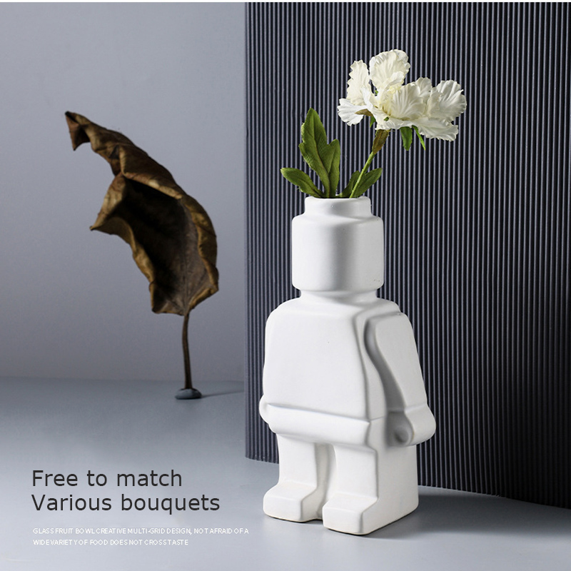 Pequeno robô seco flor vaso, c - Art Craft Robot avaliação e preço