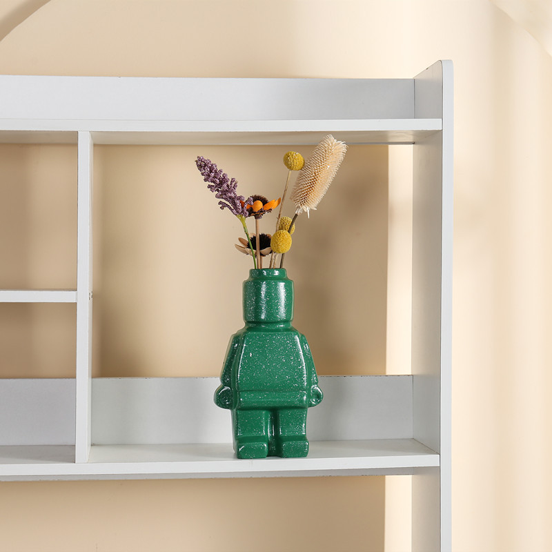 Pequeno robô seco flor vaso, c - Art Craft Robot avaliação e preço