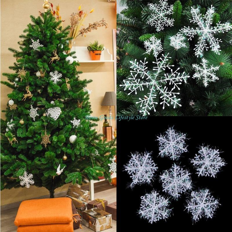 E74e enfeites floco neve 6 peç - Art And Craft Xmas Tree avaliação e preço