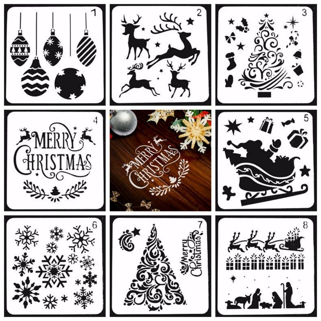8/12/16 pçs modelos de pintura - Art And Craft Xmas Tree avaliação e preço