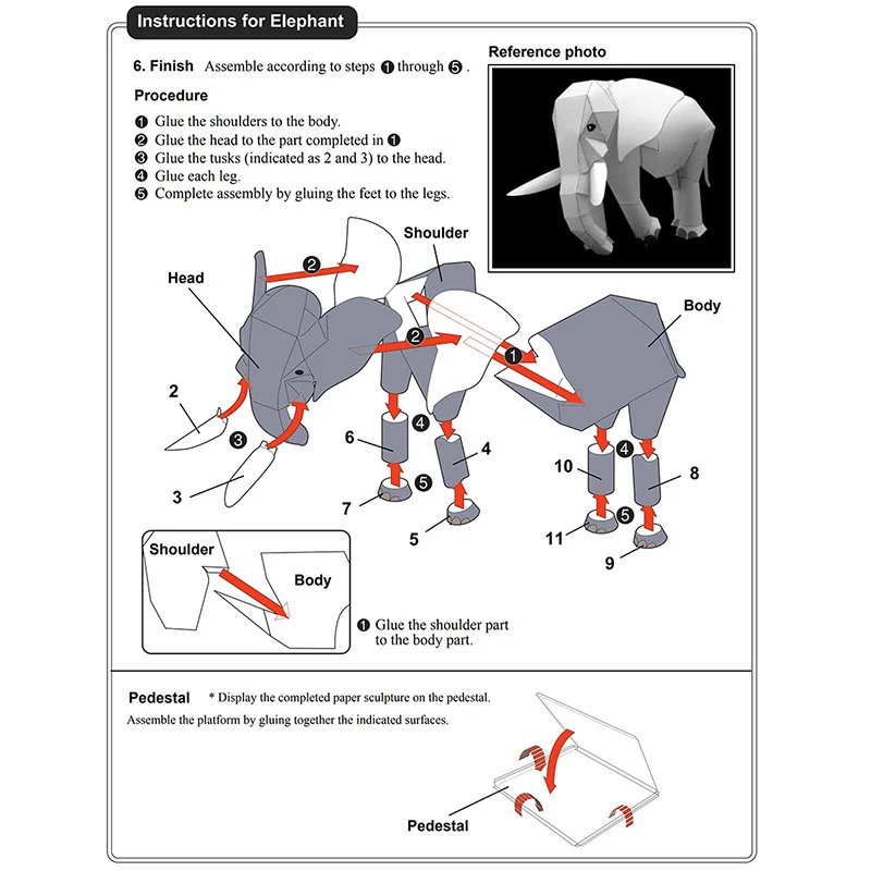 Elefante africano origami arte - Art Craft Elephant avaliação e preço