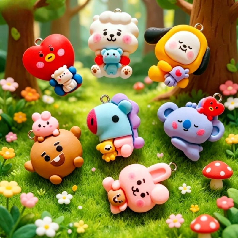 7 peças de pingentes de resina - Art Craft Market avaliação e preço