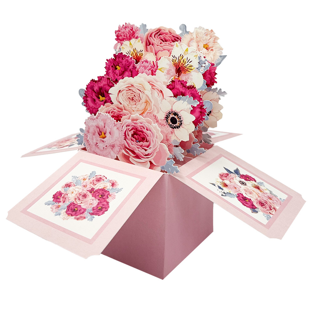 Cartão pop up rosa 3D com enve - Art Craft Movement avaliação e preço